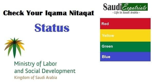 Check Iqama Nitaqat Status Red Green Yellow Blue Saudi