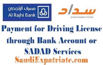 Payment for Driving license Fees in Saudi Arabia (KSA)