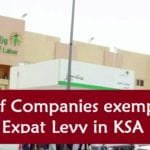 List of Companies exempted from Expat Levy in KSA-SaudiExpatriate.com