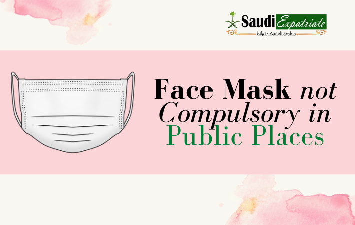 Face Mask not Compulsary in Public Places in Saudi Arabia